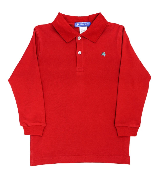 Harry Long Sleeve Polo-Red