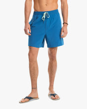 Load image into Gallery viewer, Men&#39;s Solid Swim Trunks Blue Sapphire
