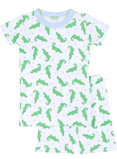 Tiny Alligator Blue Short Pajamas