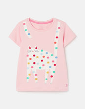 Load image into Gallery viewer, Astra Short Sleeve Applique Artwork Pink Cat T-Shirt