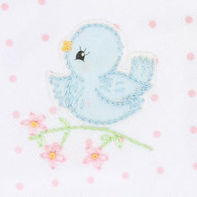 Load image into Gallery viewer, Vintage Blue Bird Embroidered Ruffle Flutters Bubble