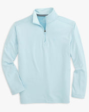 Load image into Gallery viewer, Long Sleeve Backbarrier Performance Quarter Zip Pullover Heather Aquamarine