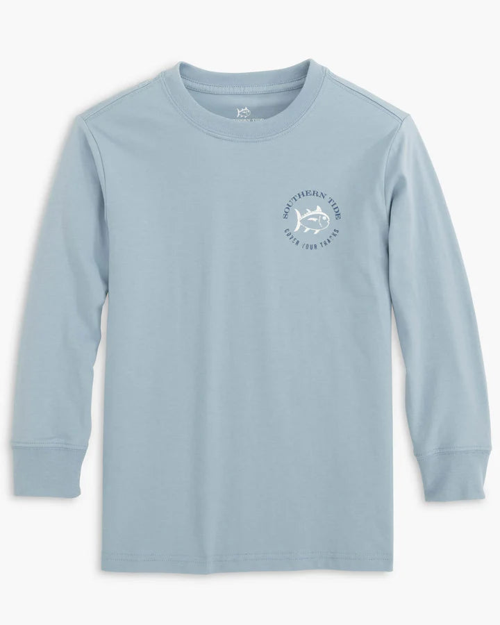Long Sleeve Cover Your Tracks T-Shirt Dolphin Grey