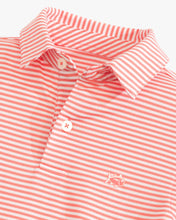 Load image into Gallery viewer, Short Sleeve Driver Tremlett Striped Performance Polo Shirt Rogue Red