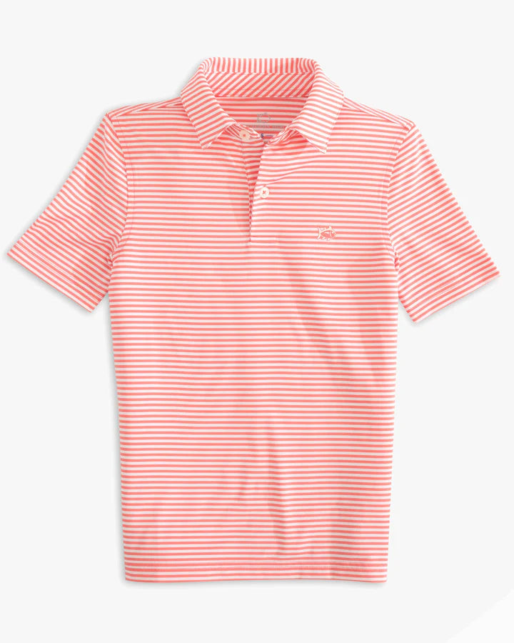 Short Sleeve Driver Tremlett Striped Performance Polo Shirt Rogue Red
