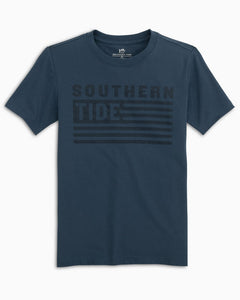 Tonal Southern Tide Flag Tee Aged Denim